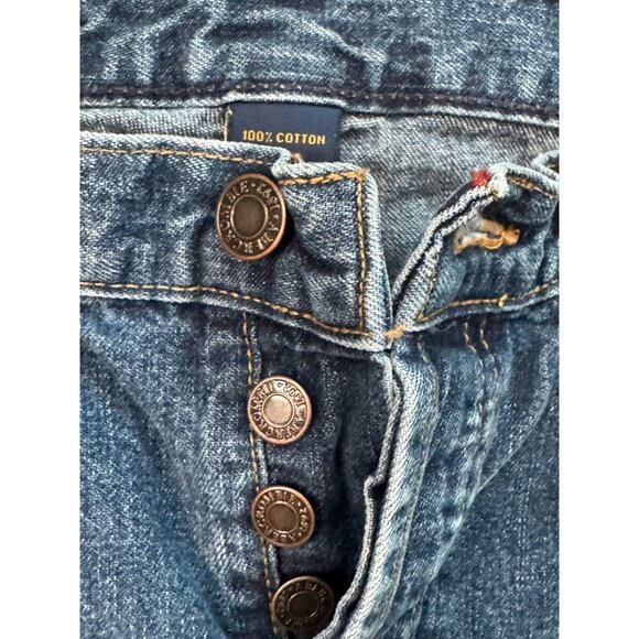 Vintage Y2K Abercrombie & Fitch 1892 Womens Blue Denim Straight-Leg Button-Fly J - Picture 3 of 5